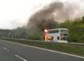 Driver uninjured after rail replacement bus fire