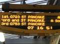 The next train is the 07.23 for St Pancake