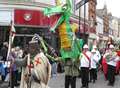 Dragons, sheep and sausages as town celebrates saint 