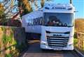 Road closed after lorry gets stuck in country lane