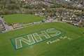 Huge grass painting to celebrate NHS heroes