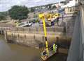 Historic river walls cleaning underway