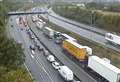 Five mile tailbacks on M20