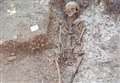 Child skeleton found in excavation 