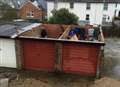 Garage roofs ripped off as winds batter town