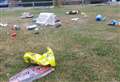 Park covered in rubbish as travellers leave