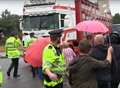 More protests as campaigners clash with lorry drivers