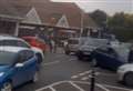 Traffic chaos at supermarket car park