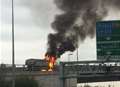Lorry fire on M25