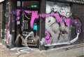 Hooded graffiti vandal targets bakery