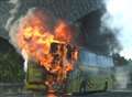 Students escape as coach goes up in flames