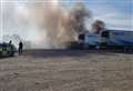 Lorry trailer on fire
