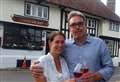 Raising a glass at re-opening after campaign