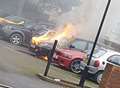 Car bursts into flames in car park