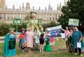 WI members turn up at Parliament dressed as mermaids to protest sewage