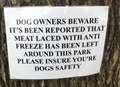 WARNING: Dog dies after poisoning
