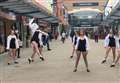 Watch pupils stop shoppers with drama and dance