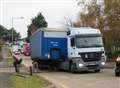 Jack-knifed lorry blocks busy estate