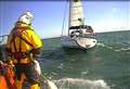 RNLI rescue yacht and crew