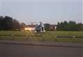 Motorcyclist flown to hospital 