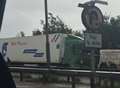 Traffic delayed as lorry sinks into verge