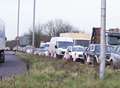 Two coaches crash close to busy roundabout