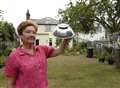 Gran dons colander after seagull attacks