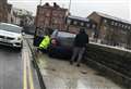 Car hits town centre bridge 