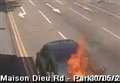 Raging car fire caught on camera