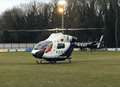 Air ambulance lands on pitch after players clash heads