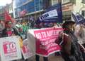 Unions unite in rally and march over pay and conditions