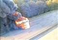 Long delays after huge van fire blocks motorway