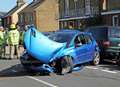 Teen driver ploughs into parked cars