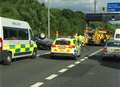 Woman hurt as car overturns on motorway