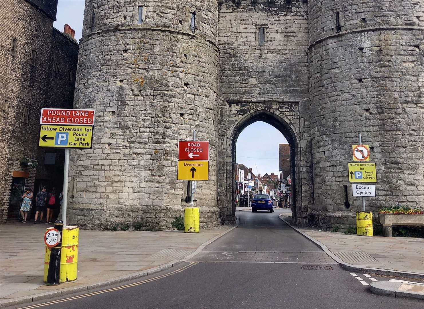 The 'hideous' signs outside Westgate Towers in Canterbury