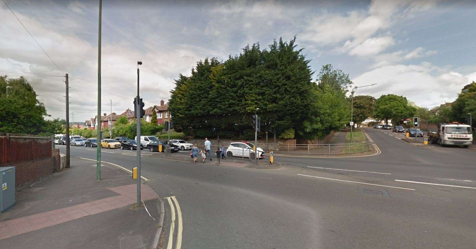 The girl was hit by a car as she crossed Loose Road at the Armstrong Road junction, in Maidstone
