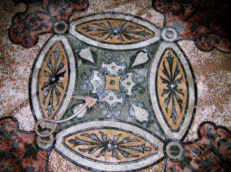 The original Venetian mosiac floor in the Lushington Gallery, Beaney Institute has been restored
