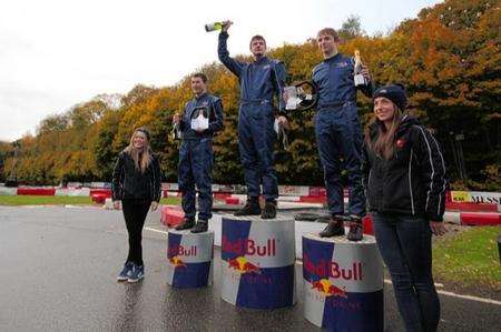 Kart Fight winners on the podium, Red Bull Kart Fight 2012