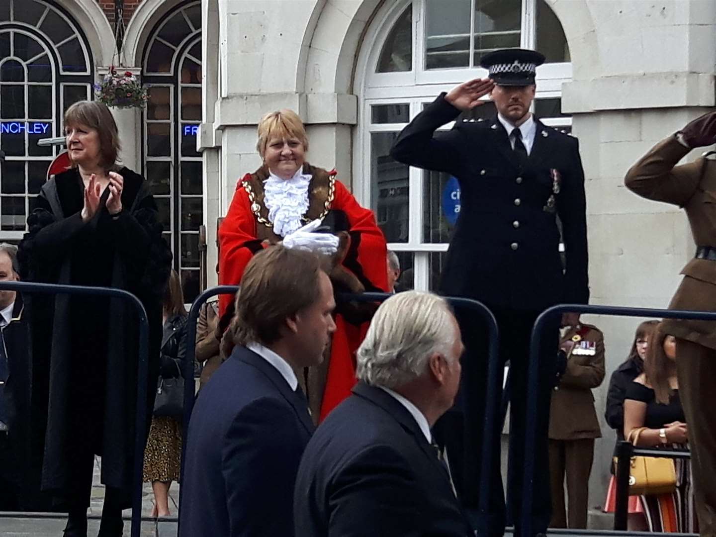 The Mayor takes the salute