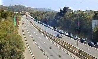 Queues on the M20 waiting to access Eurotunnel. Picture: National Highways