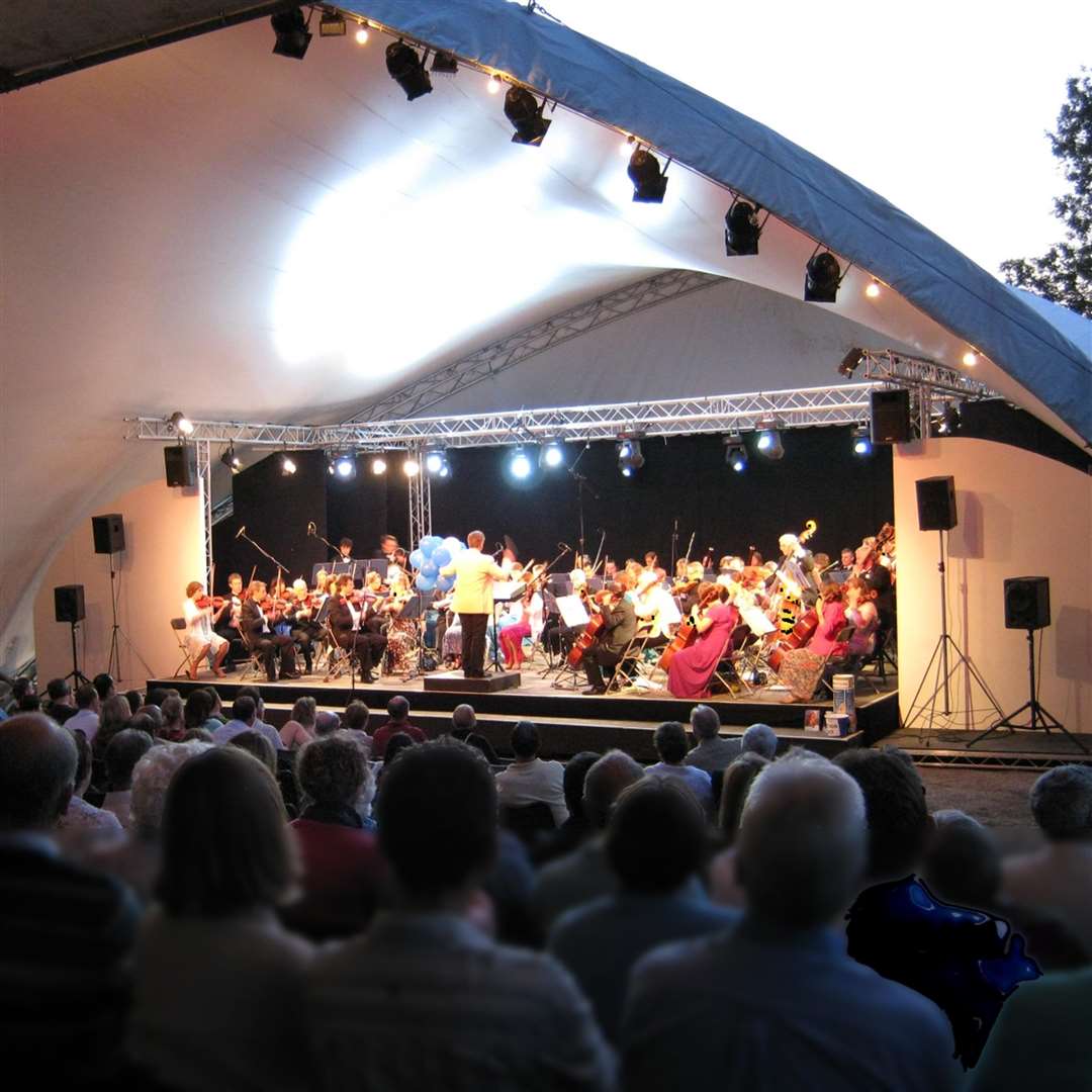 The Hever Festival open air stage