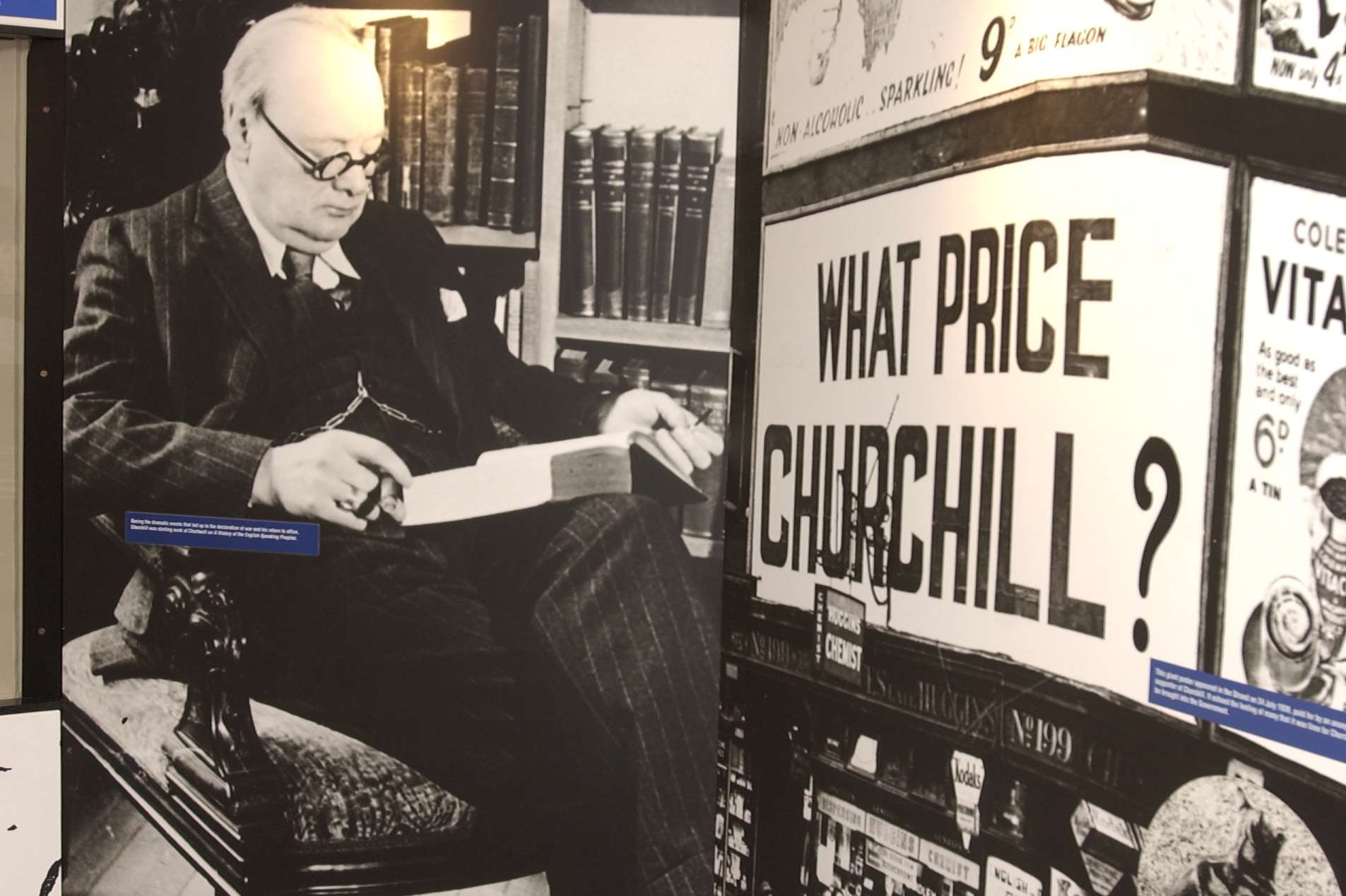 Churchill reading at Chartwell
