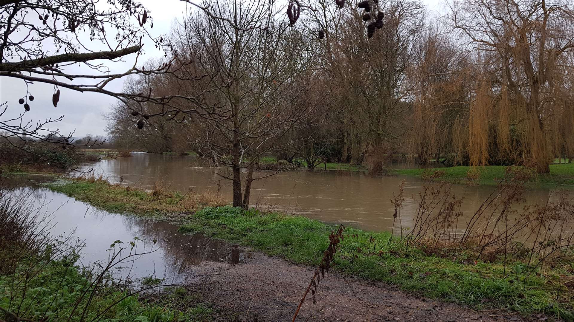 River levels were high in Fordwich on Saturday