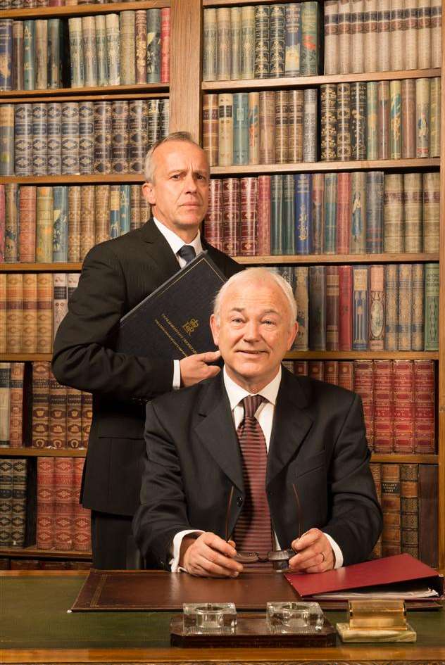 Crispin Redman as Sir Humphrey and Michael Fenton-Stevens as Prime Minister Jim Hacker