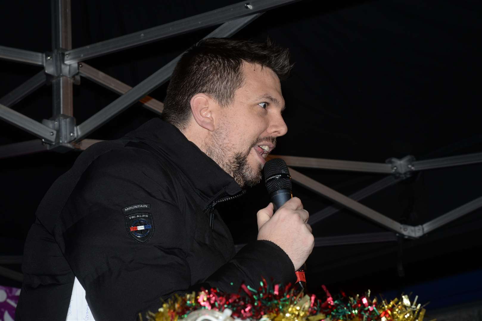 Kmfm's Rob Wills at the Chatham Christmas lights switch-on. Picture: Chris Davey