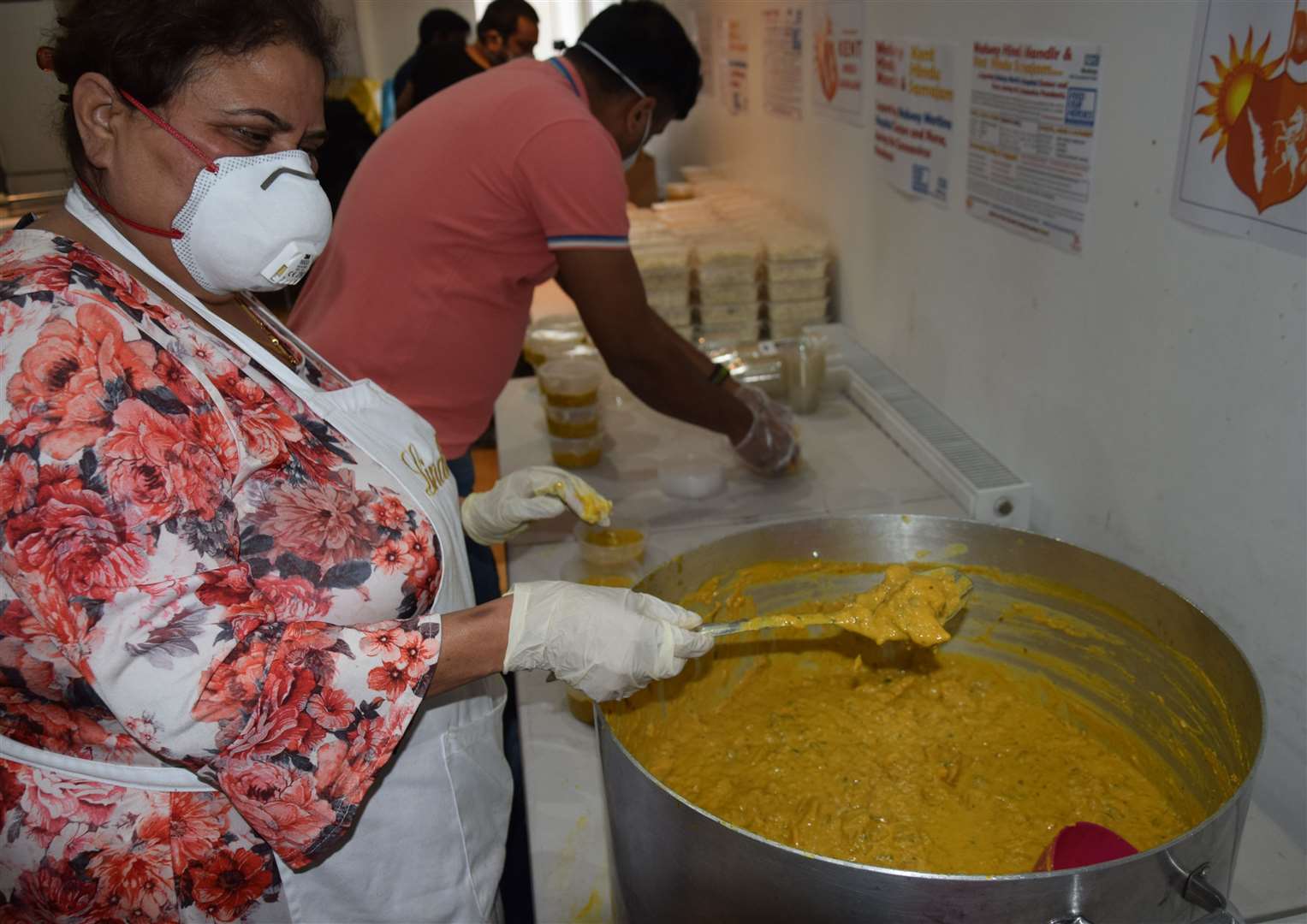 Medway Hindu Mandir committee members cooking meals to donate to Medway Maritime Hospital during the pandemic.Photo: Ajay Attra
