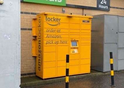 The Amazon locker would be installed at the front of the store; this photo shows an example in Walmer