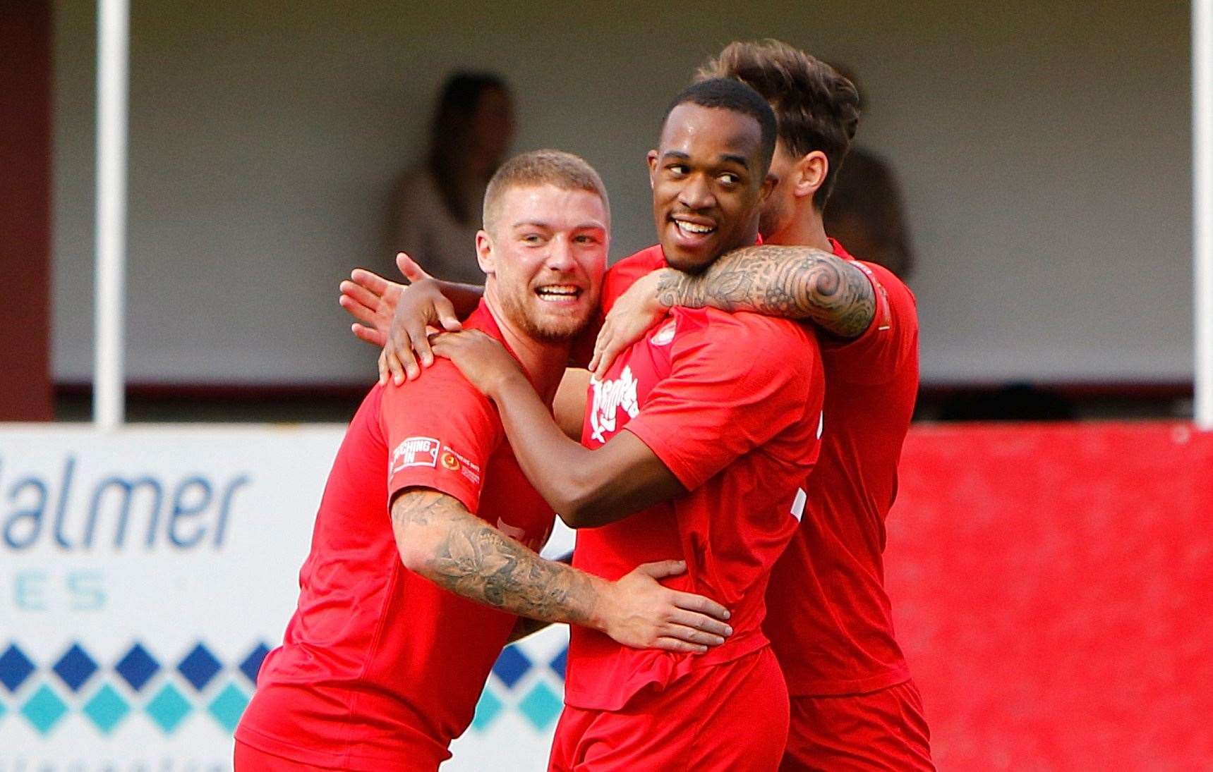 Hythe celebrate Kane Phillip's opener against Burgess Hill. Picture: Barry Goodwin (42328623)