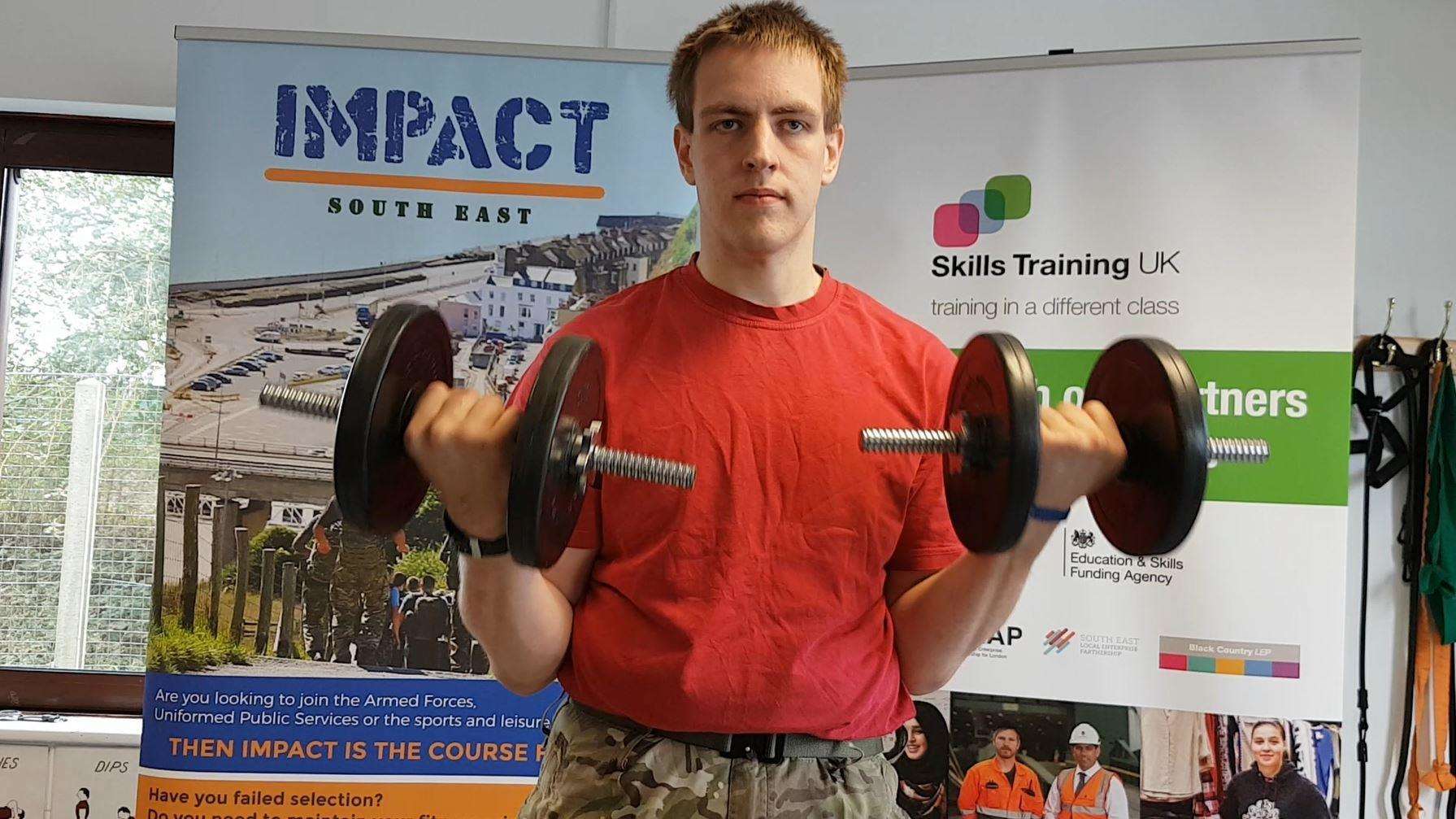 Danny Hague lost almost half his body weight and has been accepted into the Royal Navy. Picture: Skills Training UK