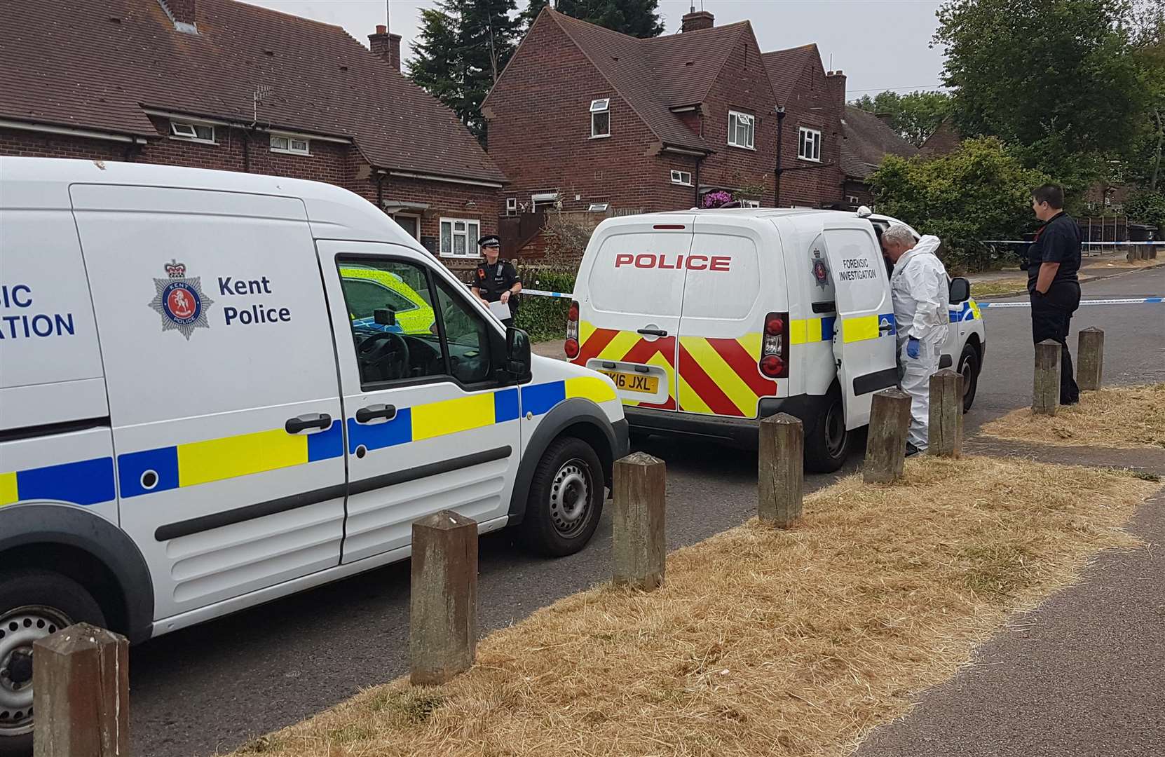 Forensic investigators outside a house in Godwin Road, Thanington (3181727)